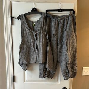 Gray Women's Pants & top/vest set
